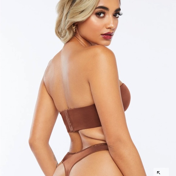 Savage X Fenty Mahogany Brown Sugar Nude Core Microfiber Strapless Bra - Picture 11 of 16